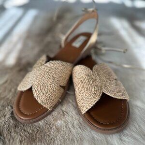 Gold Straw Roman Resort Sandal